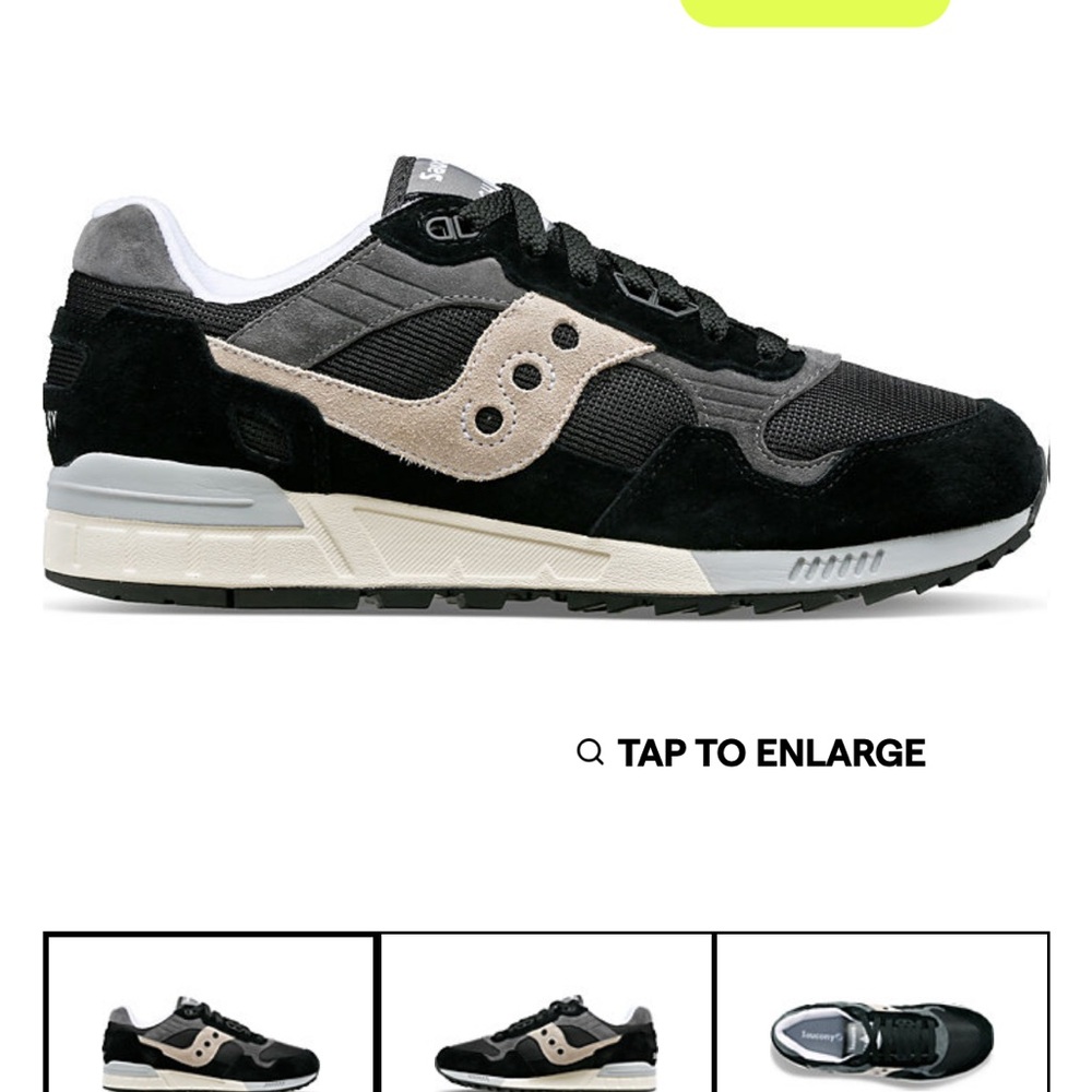 Saucony Black and Tan Sneakers Classic Retro Design